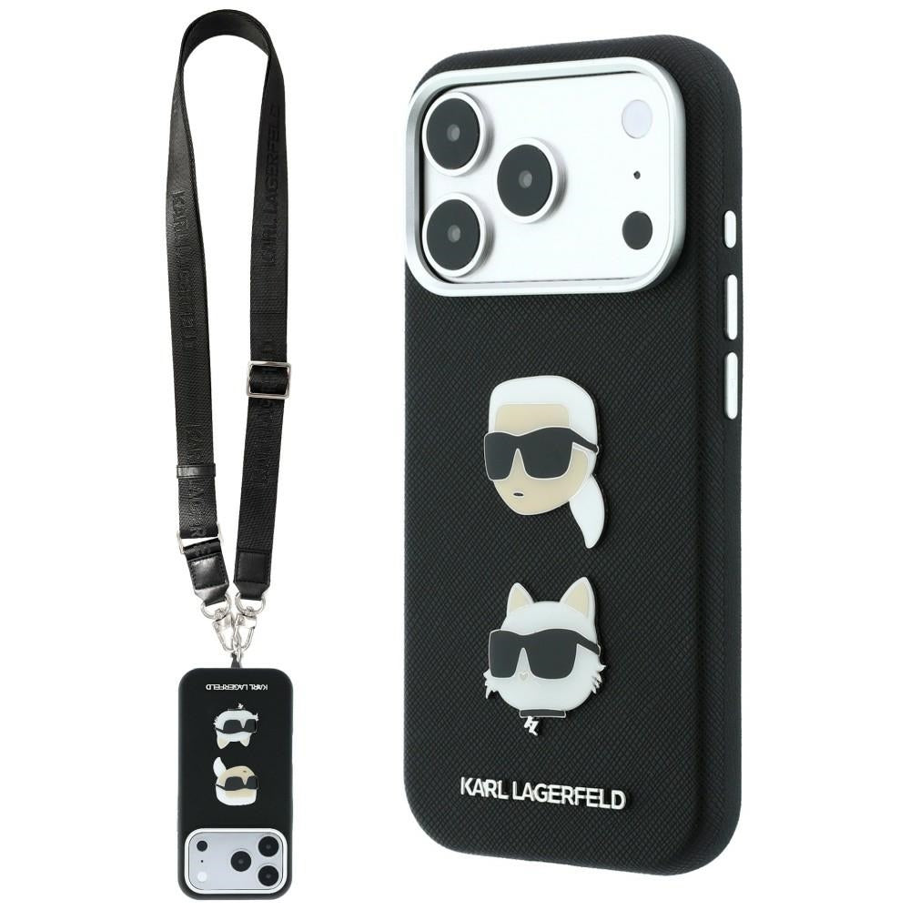 Husa de protectie Karl Lagerfeld Saffiano compatibil cu iPhone 18 Pro / iPhone 17 Pro, Negru