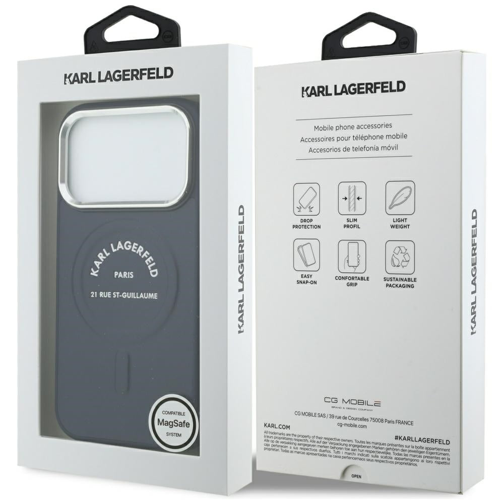 Husa de protectie Karl Lagerfeld compatibil cu iPhone 18 Pro Max / iPhone 17 Pro Max, Albastru