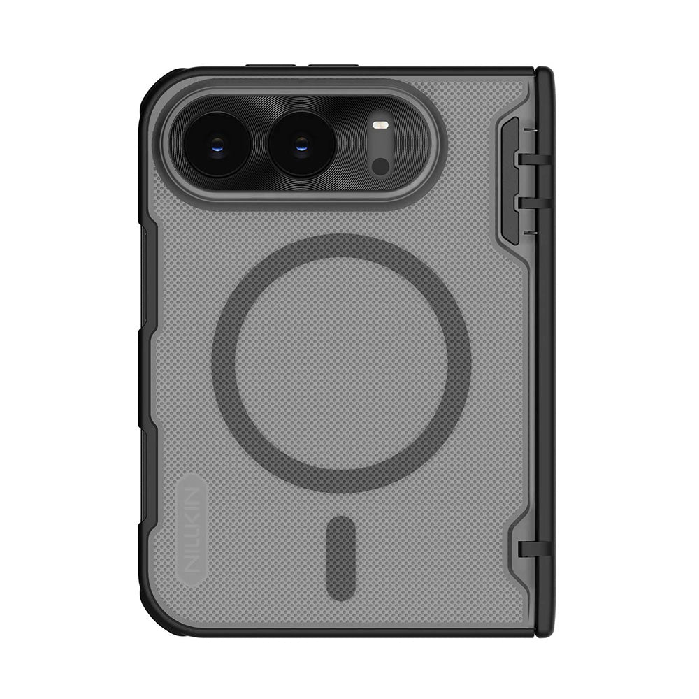 Husa de protectie Nillkin Super Frosted Shield Fold Magnetic compatibil cu iPhone Duo, Negru Transparent