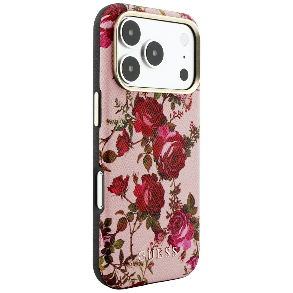 Husa de protectie Guess Blossom Roses Print compatibil cu iPhone 17 Pro Max / iPhone 18 Pro Max, Roz