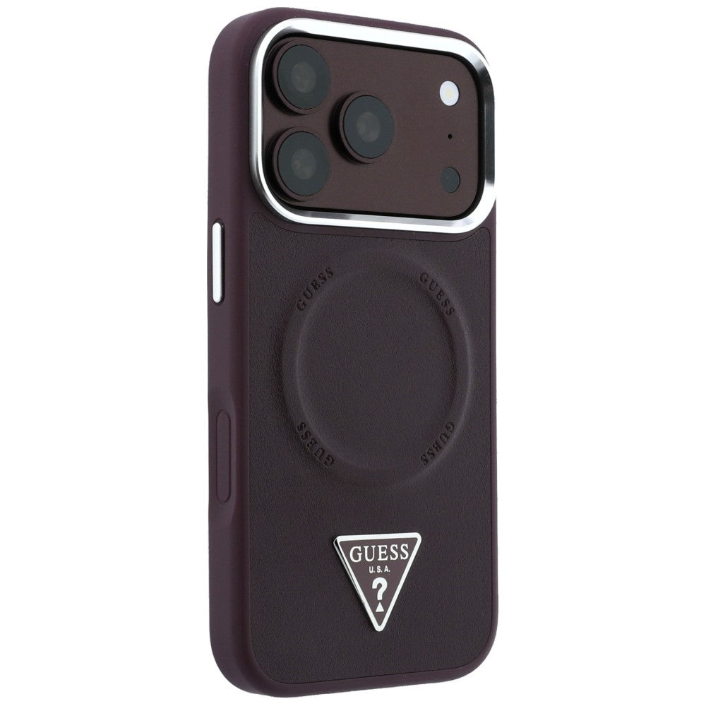 Husa de protectie Guess Hardcase Triangle Logo compatibil cu iPhone 18 Pro Max / iPhone 17 Pro Max, Bordo