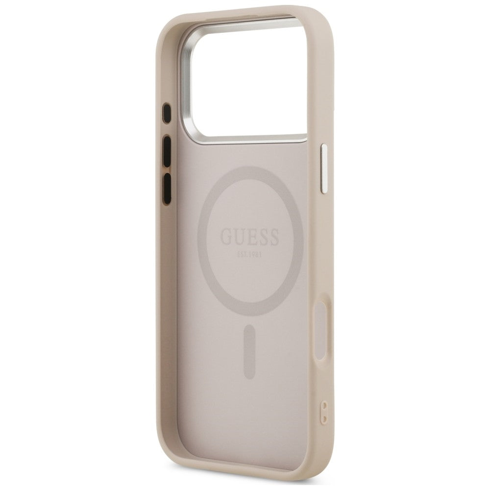 Husa de protectie Guess Hardcase Triangle Logo compatibil cu iPhone 18 Pro Max / iPhone 17 Pro Max, Roz