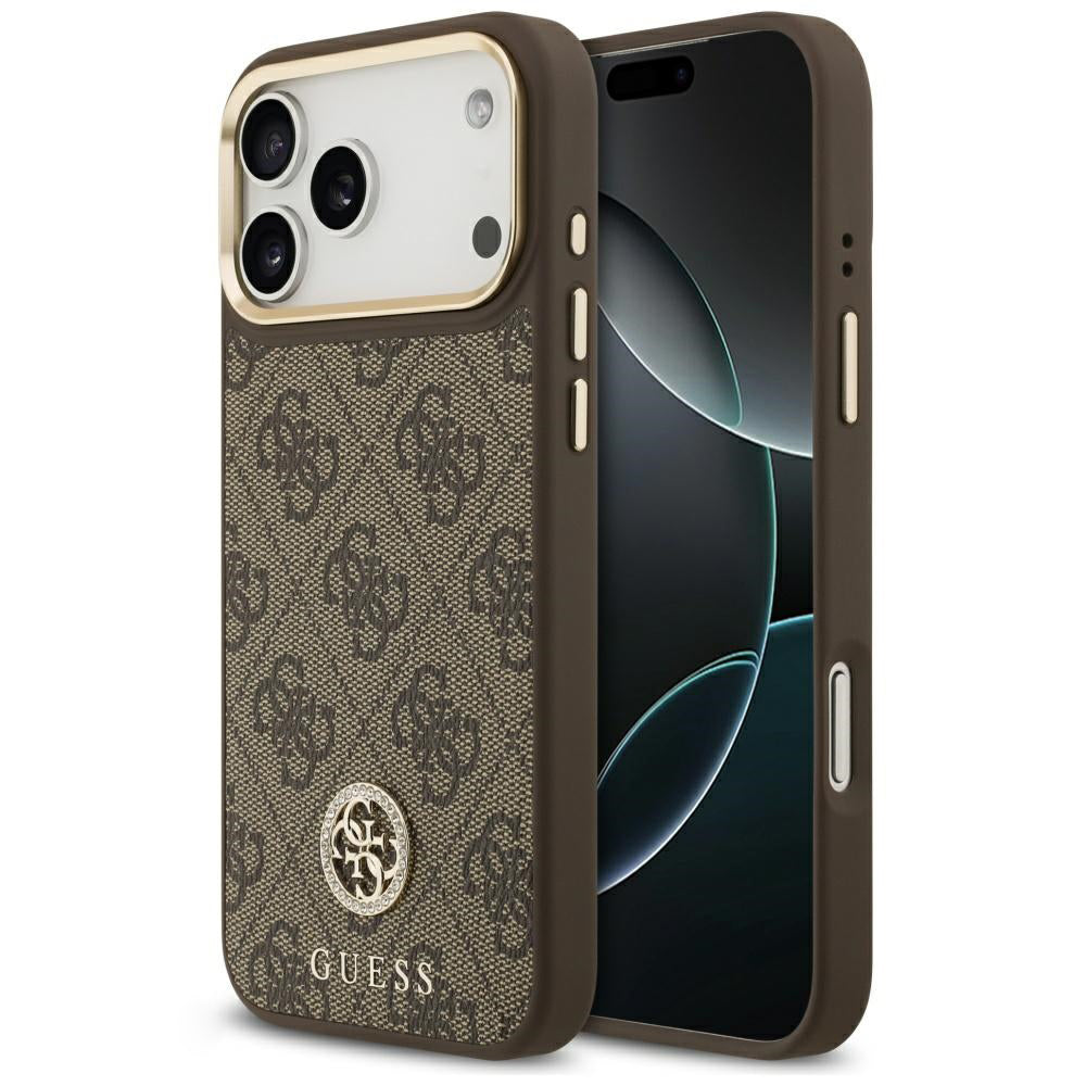 Husa de protectie Guess Hardcase 4G compatibil cu iPhone 18 Pro Max / iPhone 17 Pro Max, Maro