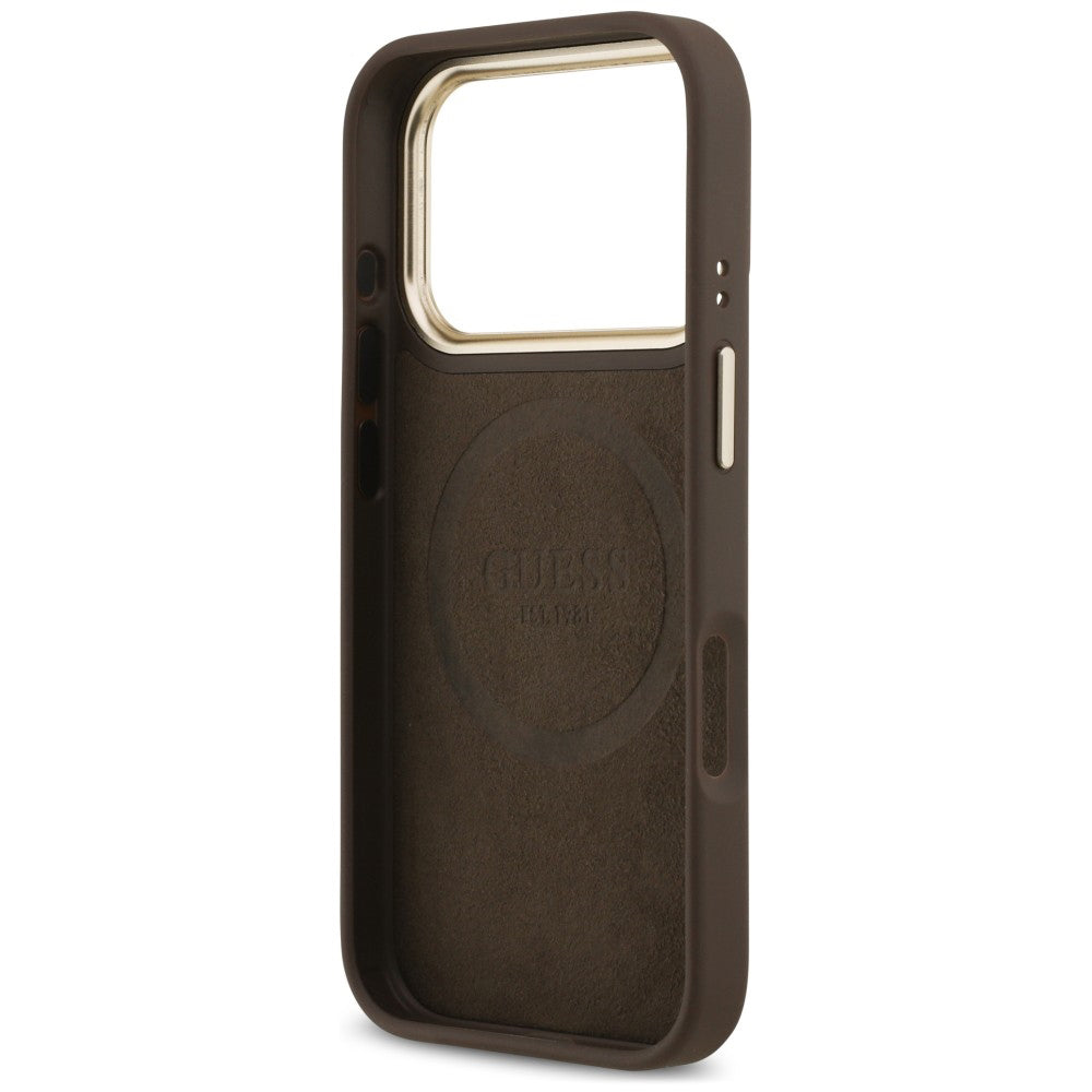 Husa de protectie Guess Hardcase 4G compatibil cu iPhone 18 Pro / iPhone 17 Pro, Maro
