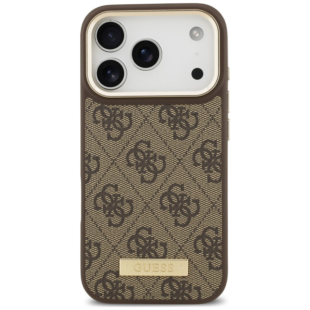 Husa de protectie Guess Hardcase 4G compatibil cu iPhone 18 Pro Max / iPhone 17 Pro Max, Maro