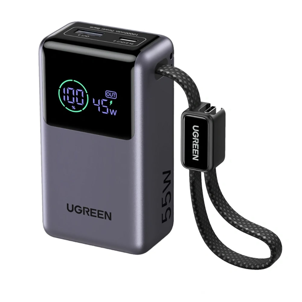 Baterie externa Ugreen PB727 (85301B), 10000mAh, USB / Type-C, 55W, Gri