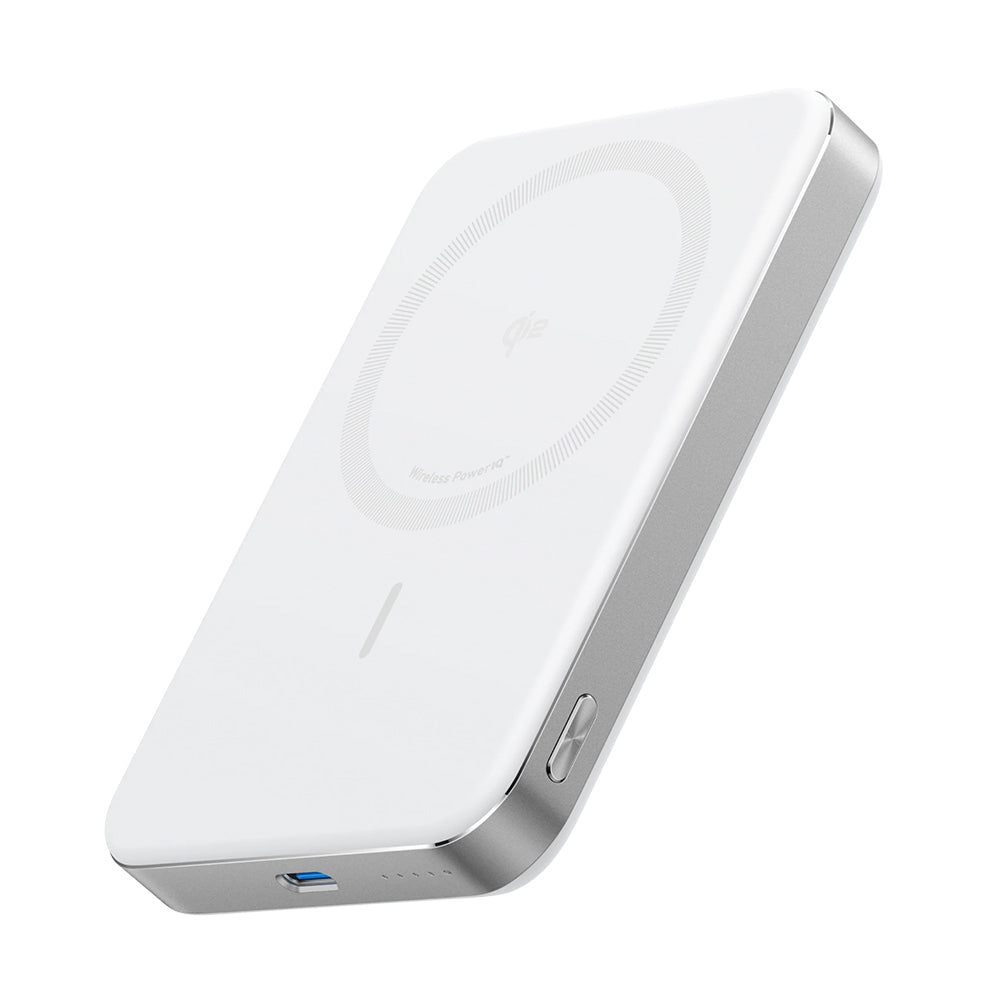 Baterie externa Anker MagGo Slim (A1664H21), 10000mAh, Type-C, Qi2 15W, Alb