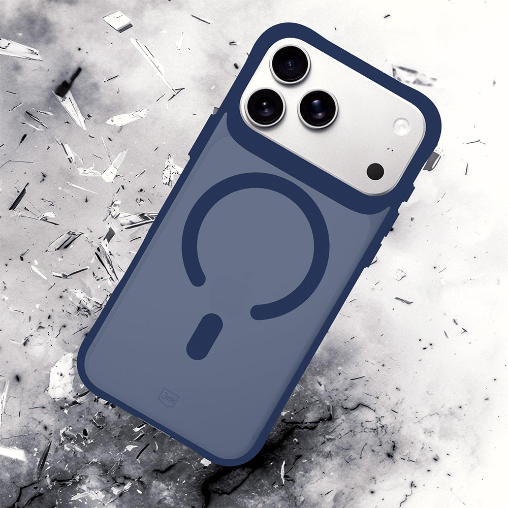 Husa de protectie 3mk Smoke MagCase compatibil cu iPhone 17 Pro / iPhone 18 Pro, Albastru