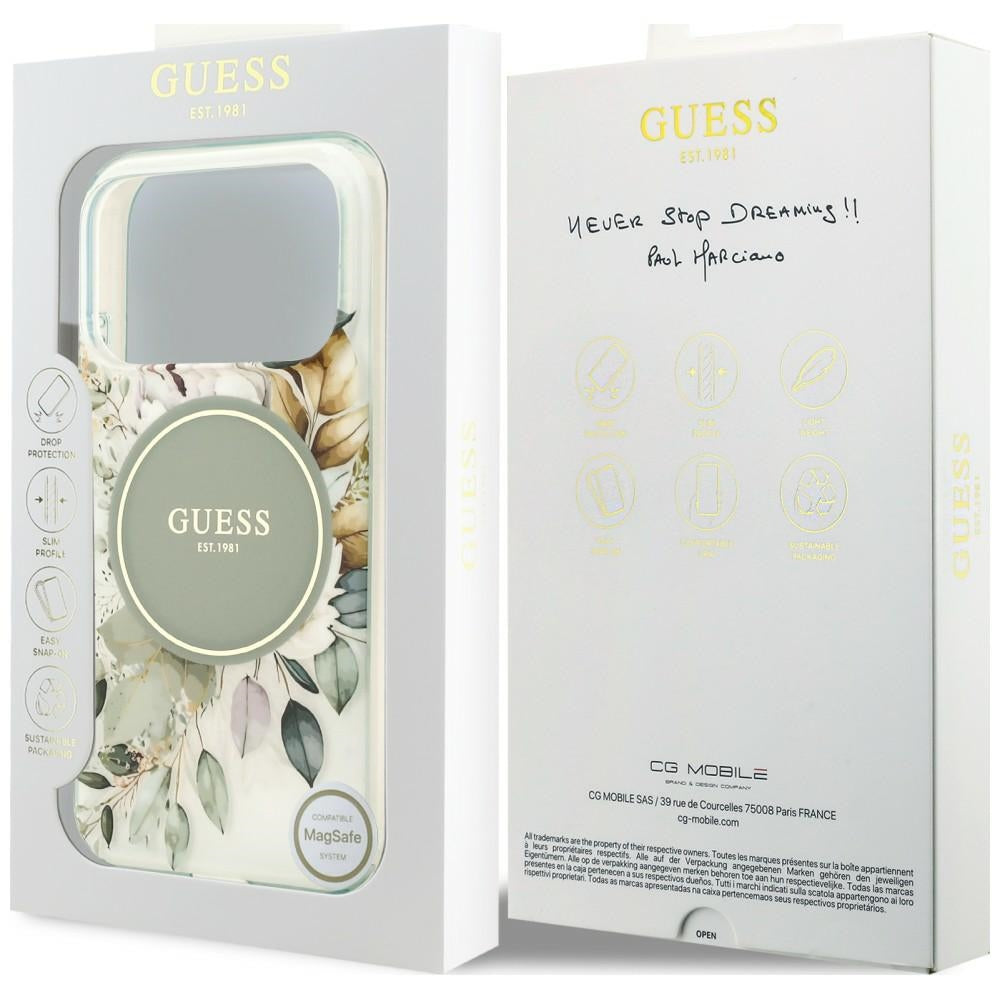Husa de protectie Guess IML compatibil cu iPhone 18 Pro / iPhone 17 Pro, Verde