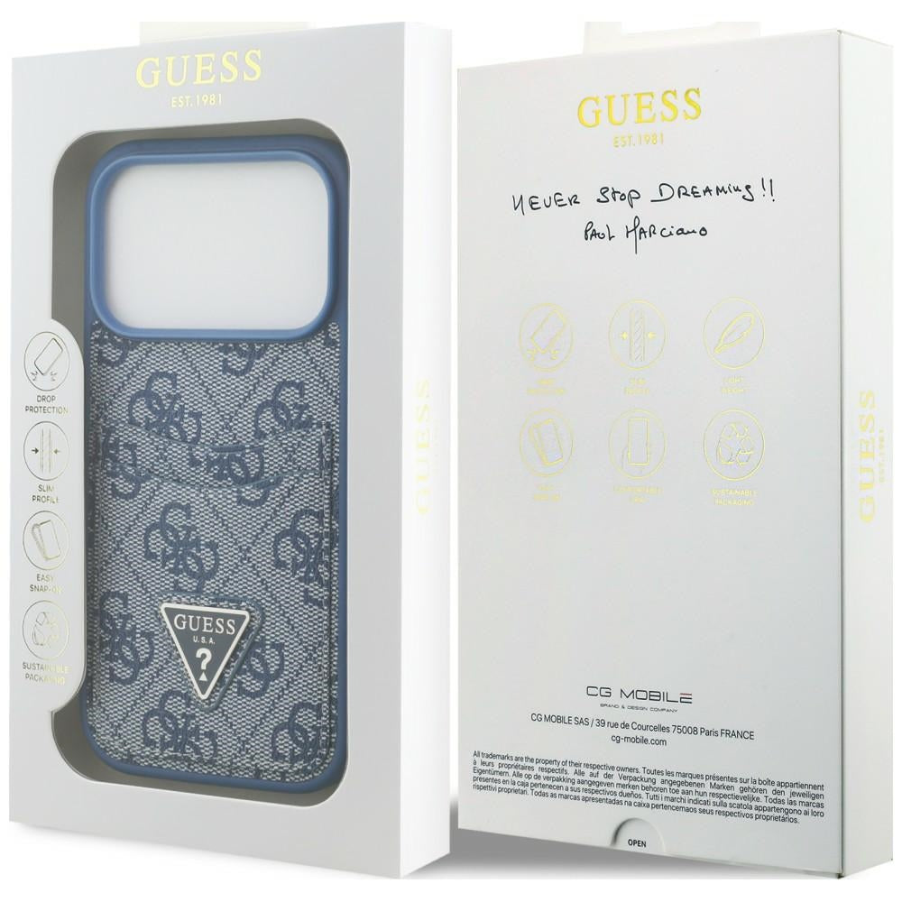 Husa de protectie Guess Hardcase 4G compatibil cu iPhone 17 Pro Max / iPhone 18 Pro Max, Albastru