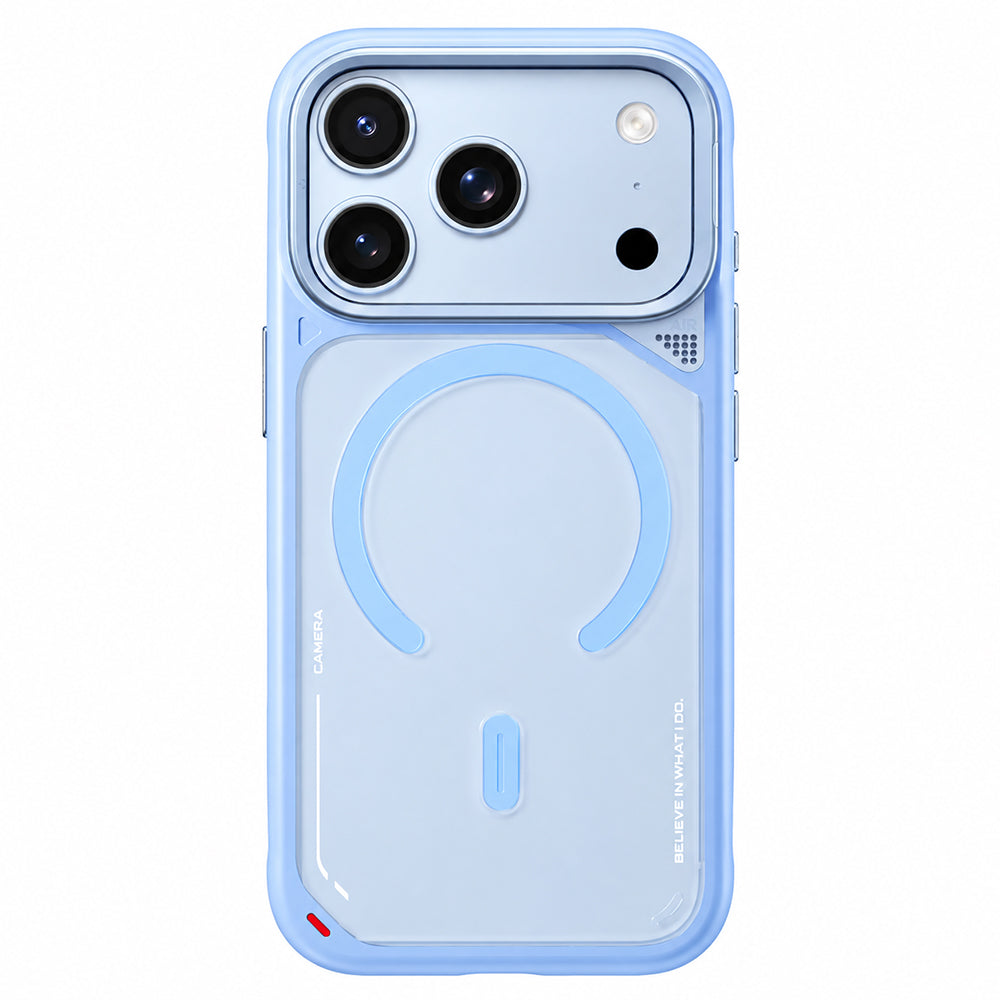 Husa de protectie Blueo Frosted Heat Dissipation Stand MagSafe compatibil cu iPhone 17 Pro Max / iPhone 18 Pro Max, Albastru