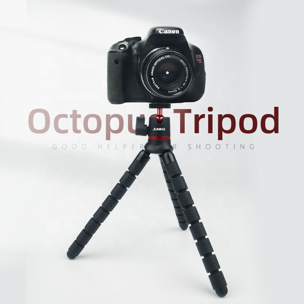 Suport Techsuit Octopus Tripod (JX-004), for Phone and GoPro Action Camera, Portable, Flexible, Negru