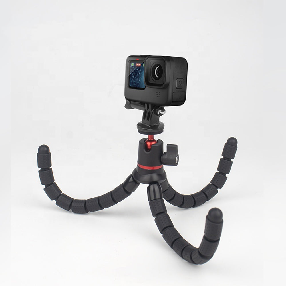 Suport Techsuit Octopus Tripod (JX-004), for Phone and GoPro Action Camera, Portable, Flexible, Negru