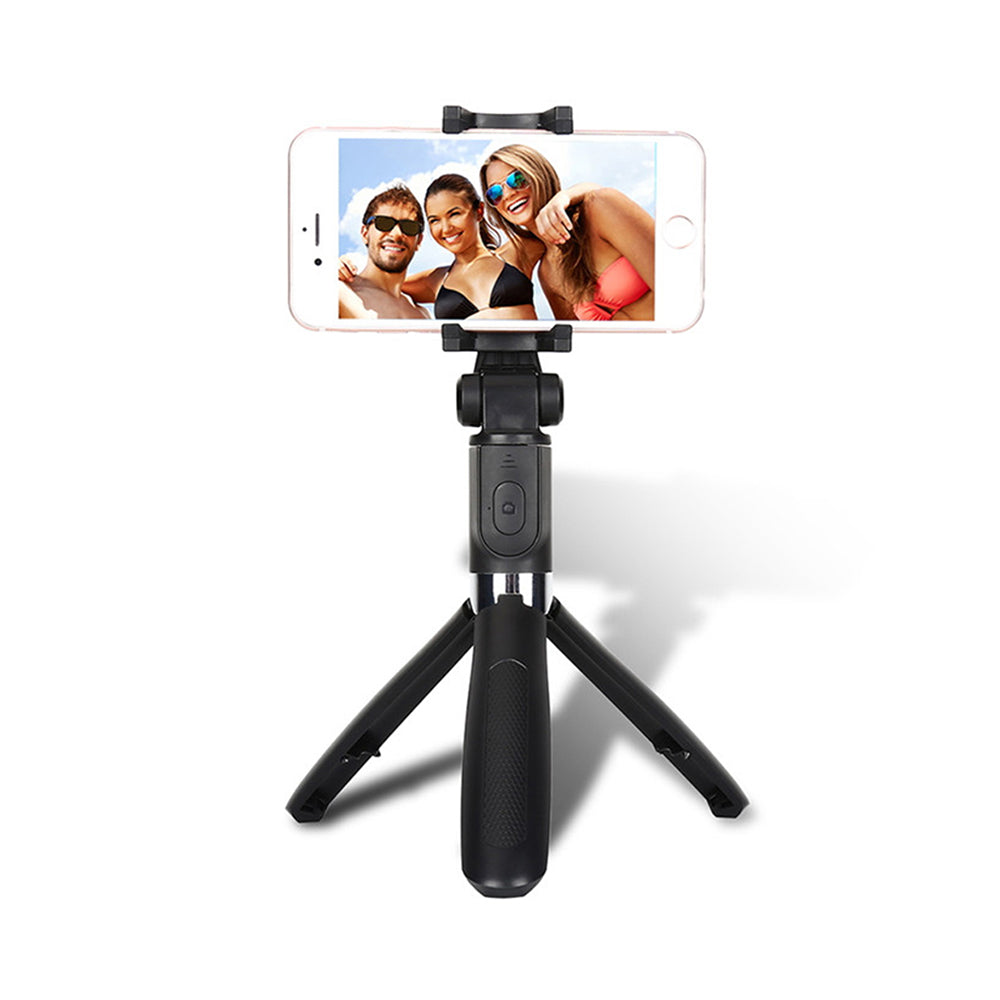 Suport Techsuit Selfie Stick (L01s), Tripod Stable Mount with Extendable Arm, Bluetooth Remote Control, 70cm, Negru