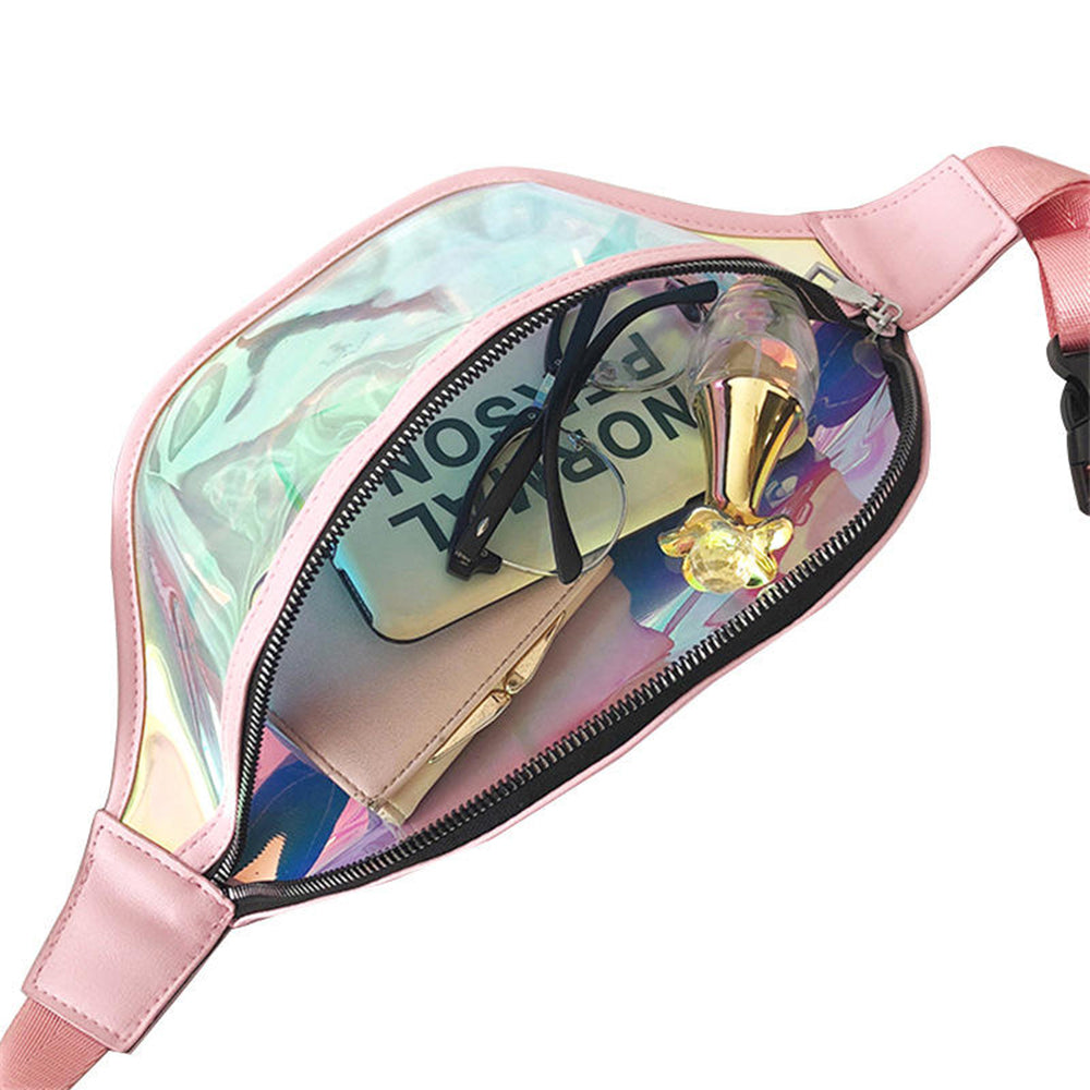 Techsuit Casual Waist Bag (CWB2), Transparent, with Belt for Recreational Activity, Fitness, Roz