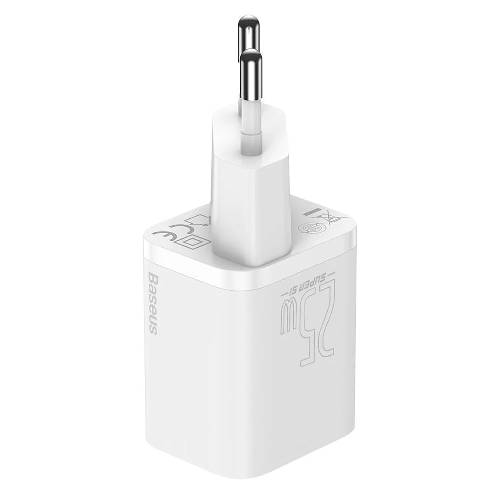 Incarcator Baseus (TZCCSUP-L02), USB-C PD25W, Cablu inclus, Alb