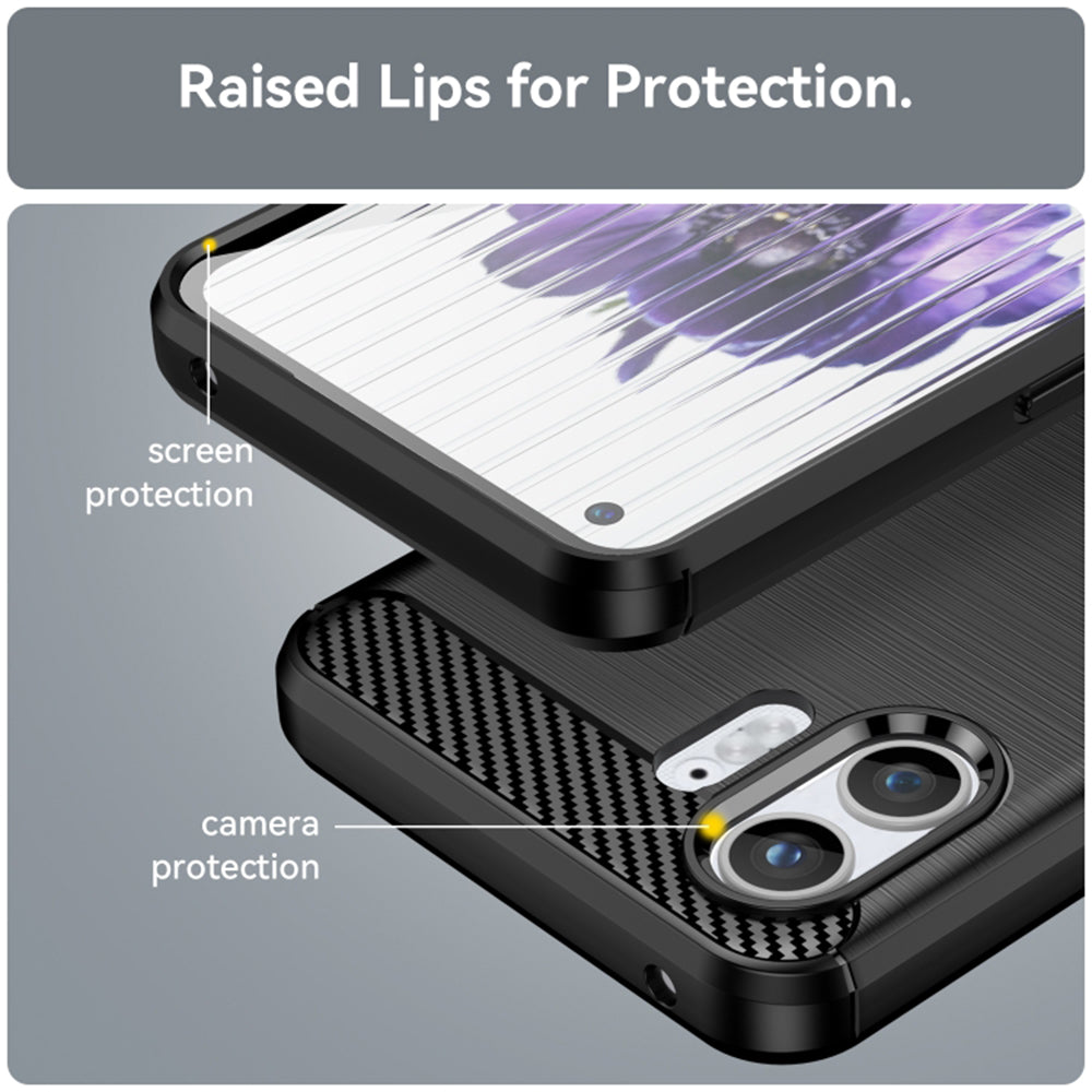 Husa de protectie Techsuit Carbon Silicone compatibil cu Nothing Phone (2), Negru
