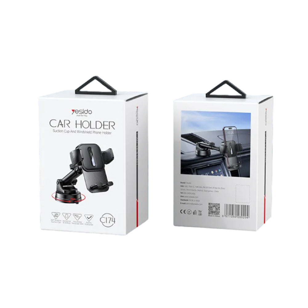 Suport Yesido (C174), for Windshield and Dashboard, Negru