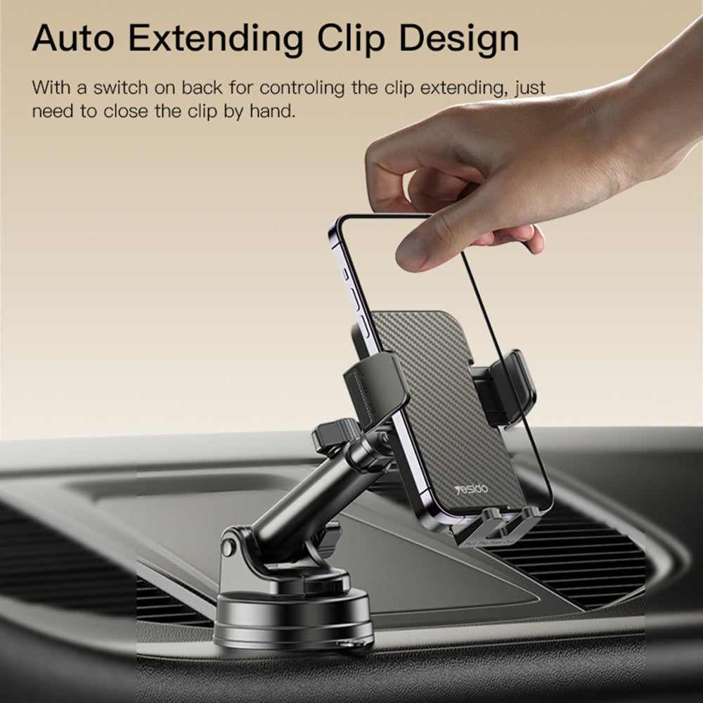 Suport Yesido (C173), for Windshield and Dashboard, Negru