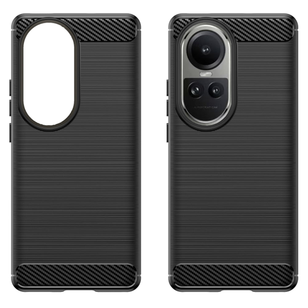 Husa de protectie Techsuit Carbon Silicone compatibil cu Oppo Reno10 / Reno10 Pro, Negru