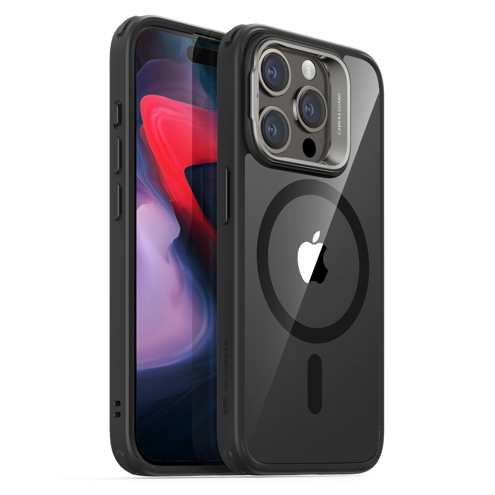 Husa de protectie ESR Classic Hybrid HaloLock Kickstand compatibil cu iPhone 15 Pro, Transparent Black