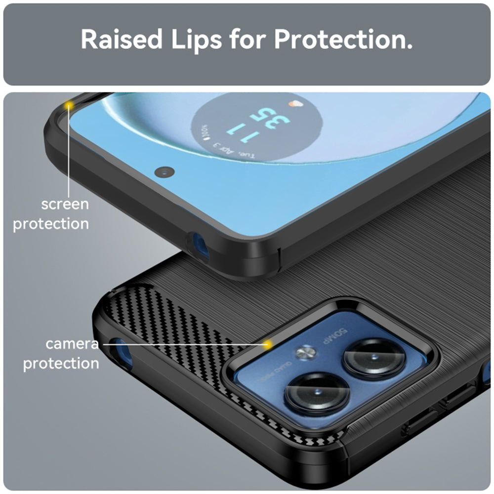 Husa de protectie Techsuit Carbon Silicone compatibil cu Motorola Moto G14, Negru