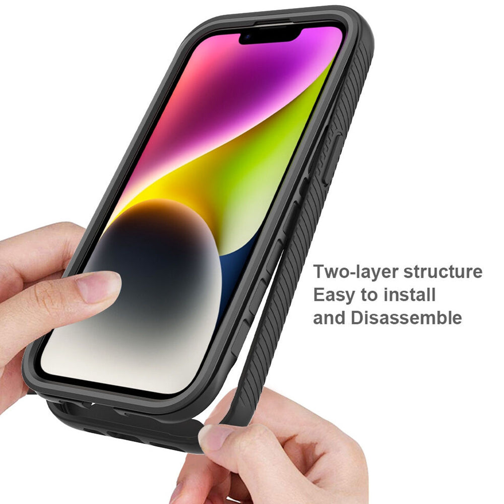 Folie de protectie Techsuit Defense360 Pro + compatibil cu iPhone 15 Plus, Negru