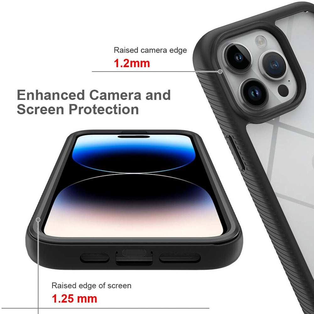 Folie de protectie Techsuit Defense360 Pro + compatibil cu iPhone 15 Pro, Negru