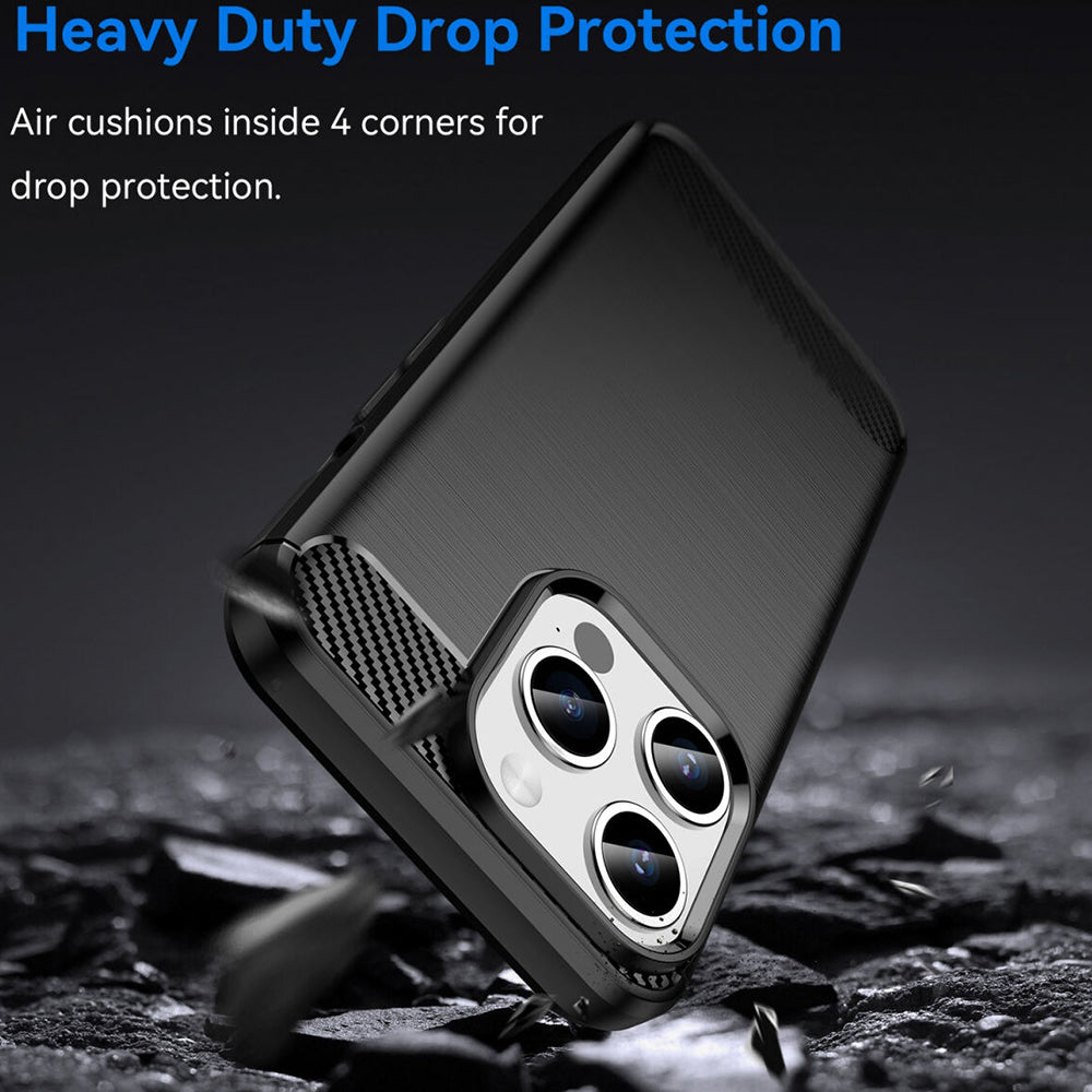 Husa de protectie Techsuit Carbon Silicone compatibil cu iPhone 15 Pro Max, Negru