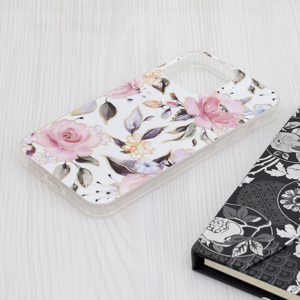 Husa de protectie Techsuit Marble Series compatibil cu iPhone 15 Pro Max, Chloe White