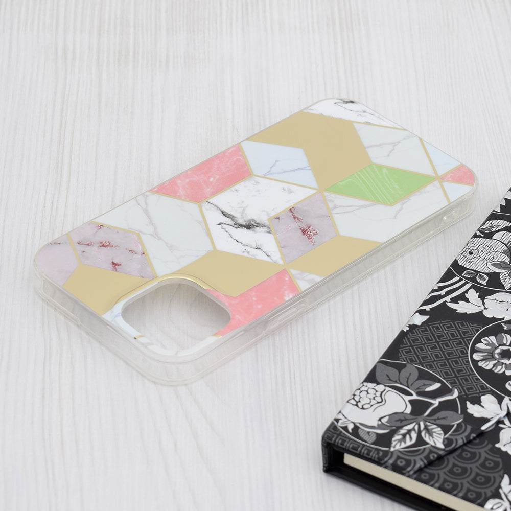 Husa de protectie Techsuit Marble Series compatibil cu iPhone 15 Plus, Mov Hex