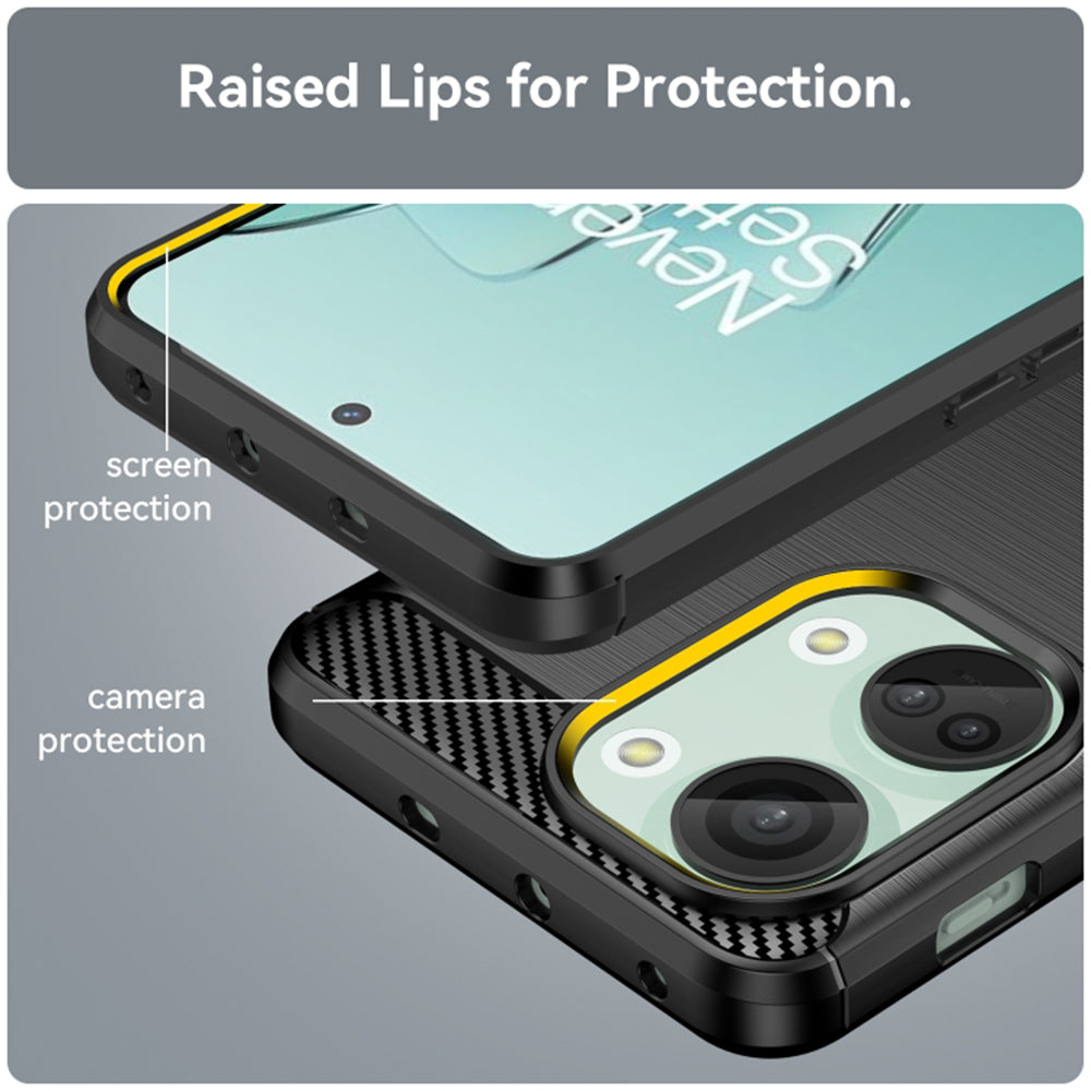 Husa de protectie Techsuit Carbon Silicone compatibil cu OnePlus Nord 3, Negru