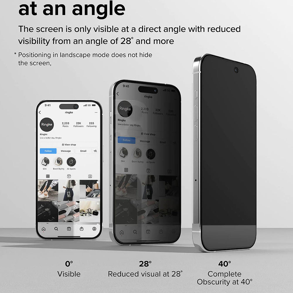 Folie pentru iPhone 15 Pro - Ringke Tempered Glass - Privacy