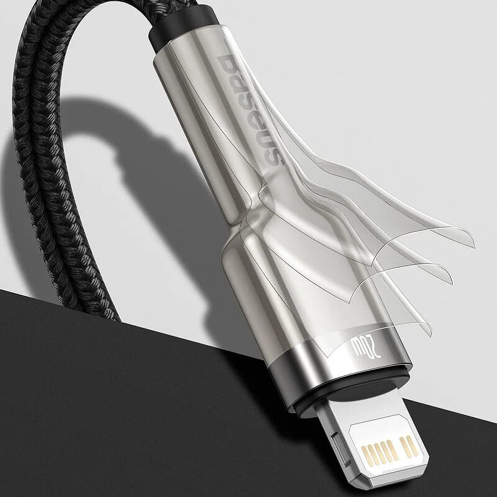 Cablu Baseus Cafule Series Metal (CALJK-A01), USB to Lightning, 2.4A, 480Mbps, 1m, Negru