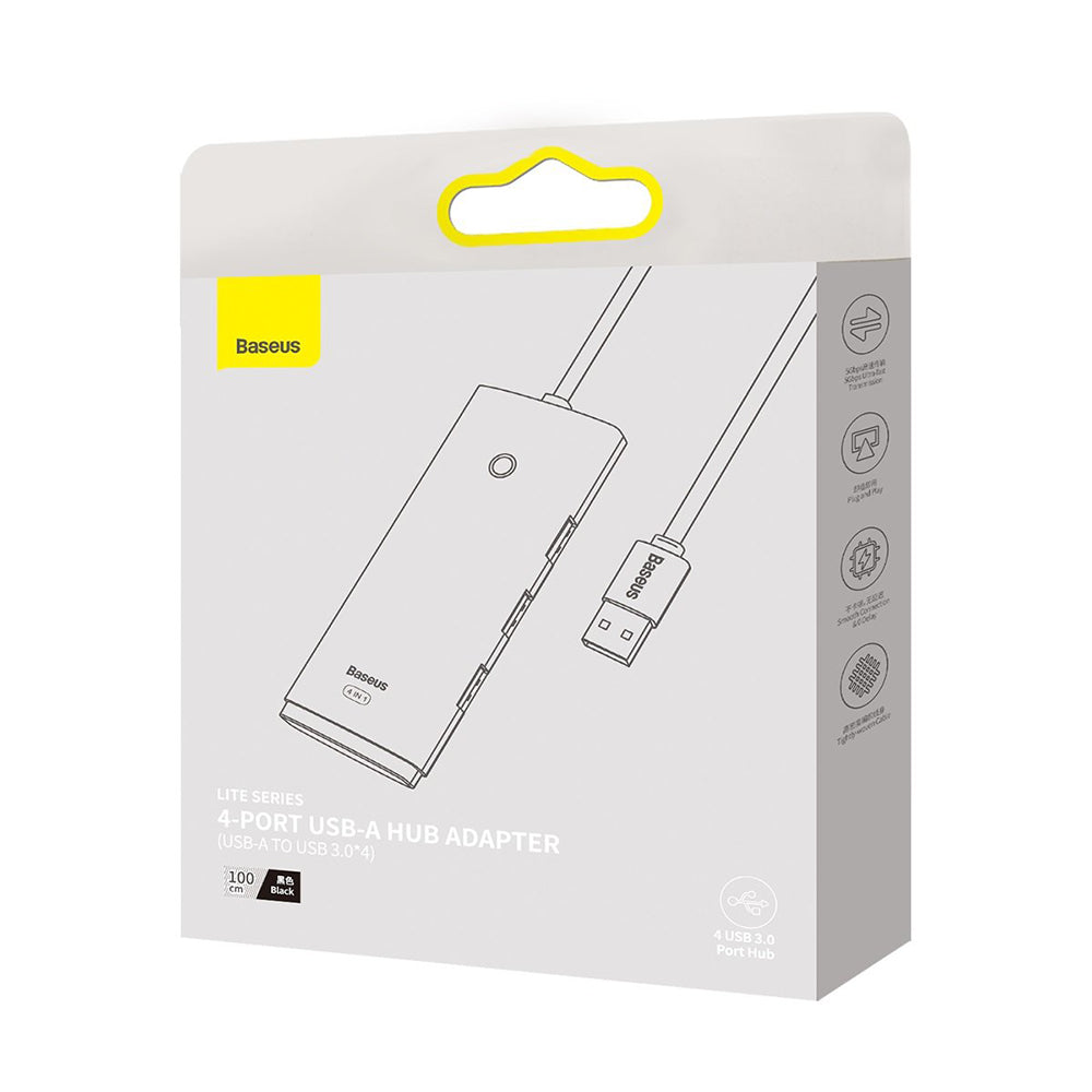 Hub Baseus Lite Series (WKQX030101), USB 3.0, Type-C, Negru