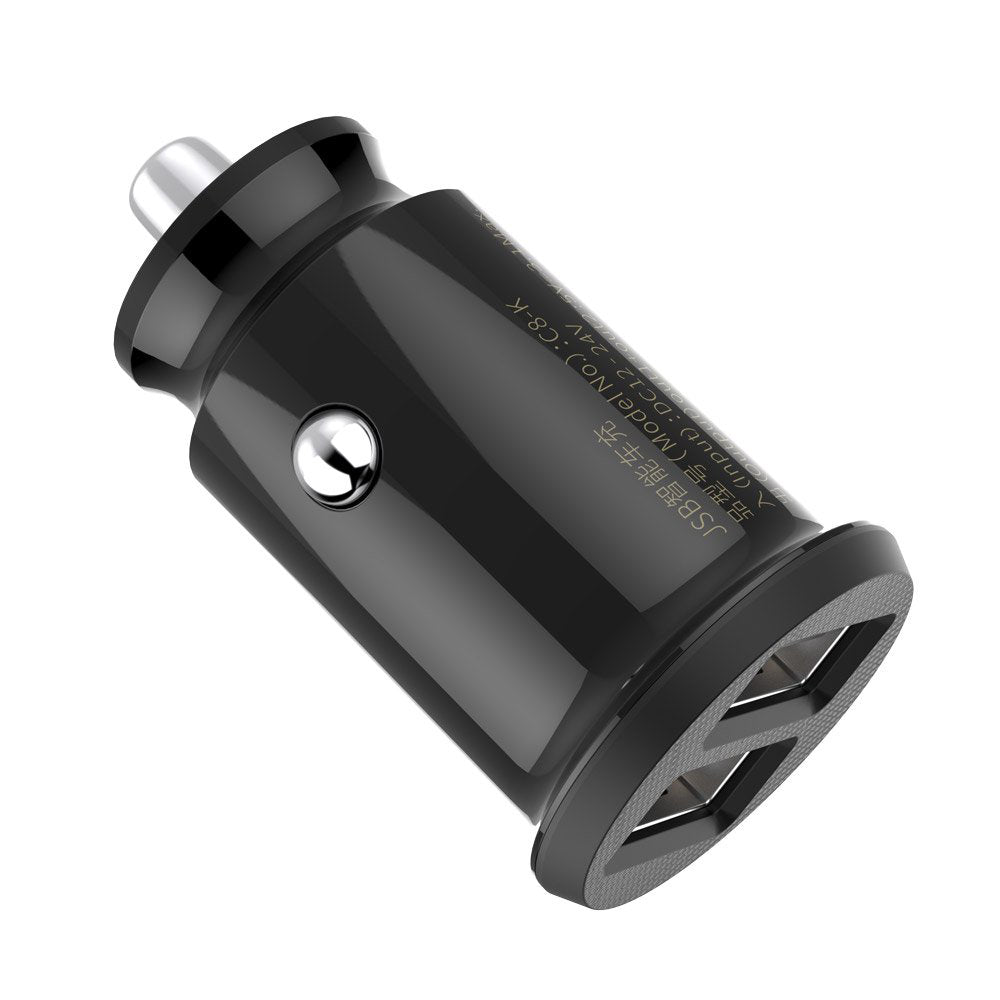 Incarcator Baseus Car Grain (CCALL-ML01), Dual USB, LED Backlight, 5V, 3.1A, Negru