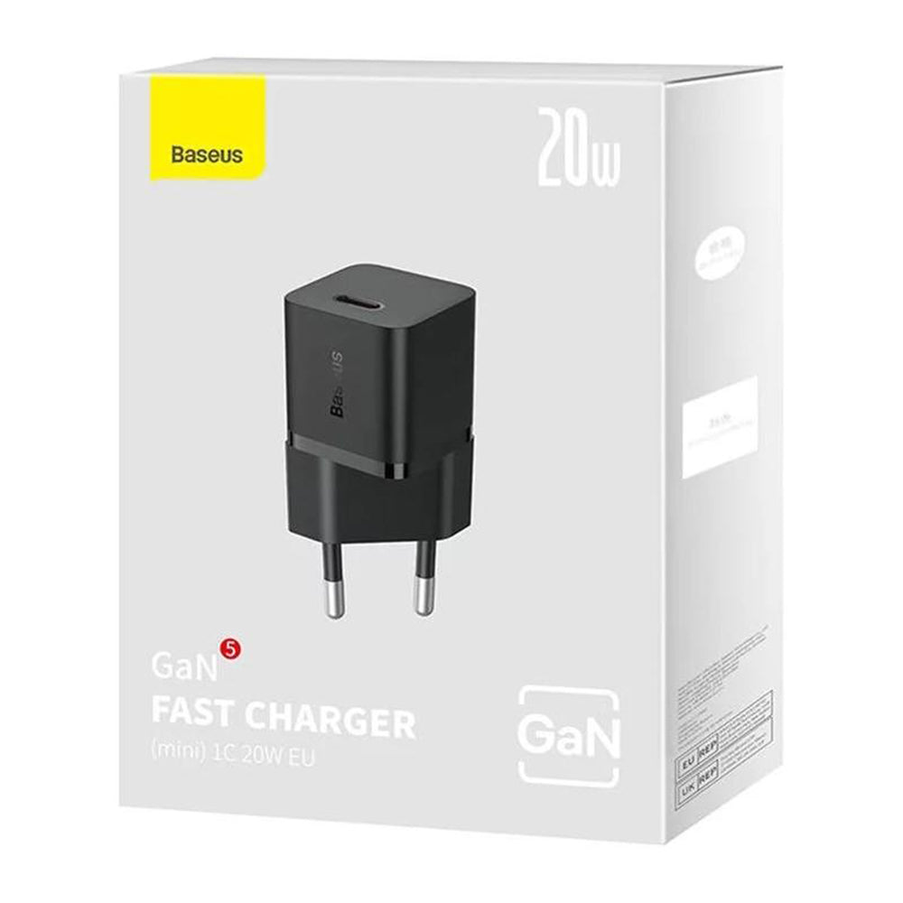 Incarcator Baseus (CCGN050101), GaN, Type-C, Fast Charging, 20W, Negru