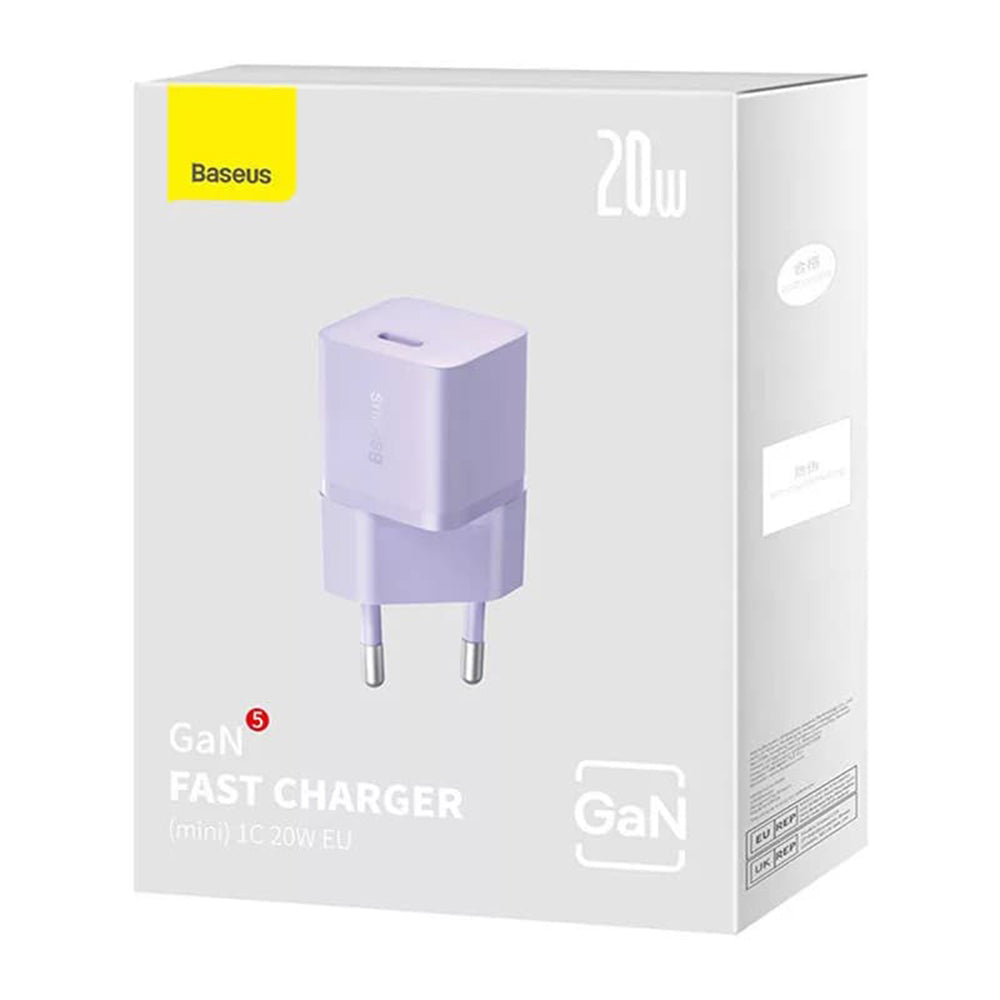 Incarcator Baseus (CCGN050105), GaN, Type-C, Fast Charging, 20W, Mov