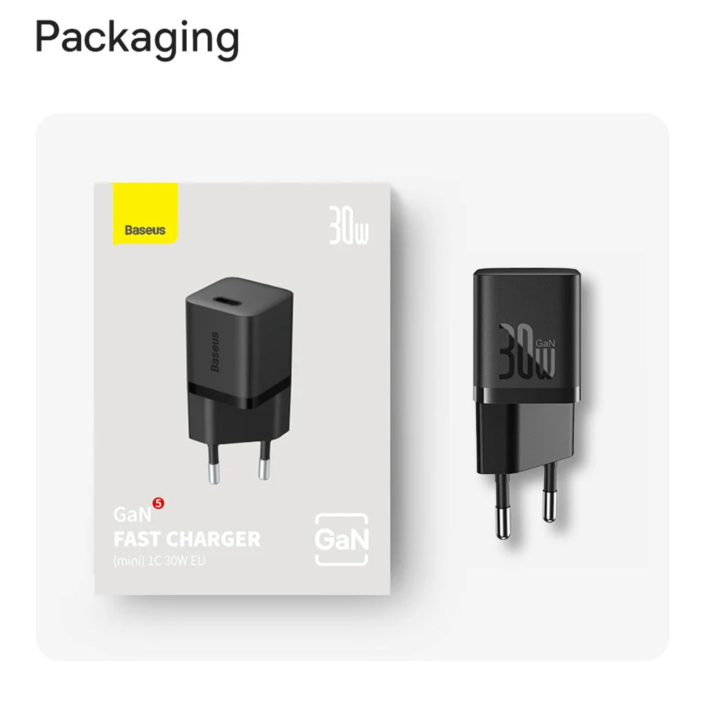 Incarcator Baseus (CCGN070603), GaN, Type-C, Fast Charging, 30W, Albastru