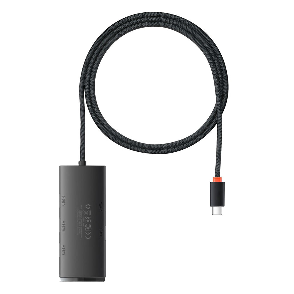 Hub/Dock Baseus Hub Adapter Lite Series (WKQX030401), USB-C to 4x USB 3.0, Type-C, 1m, Negru