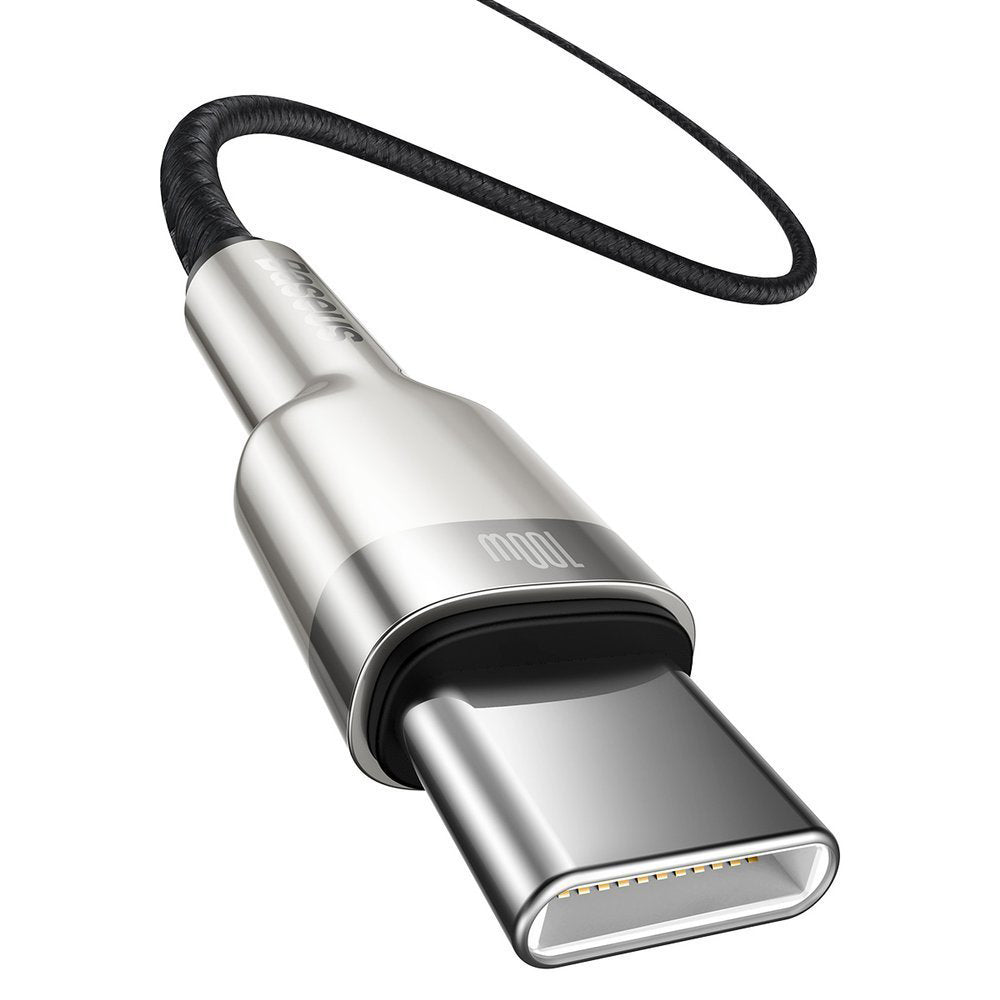 Cablu Baseus Cafule Series Metal (CATJK-C01), Type-C to Type-C, Super Fast Charge, 100W, 480Mbps, 20V, 5A, 1m, Negru