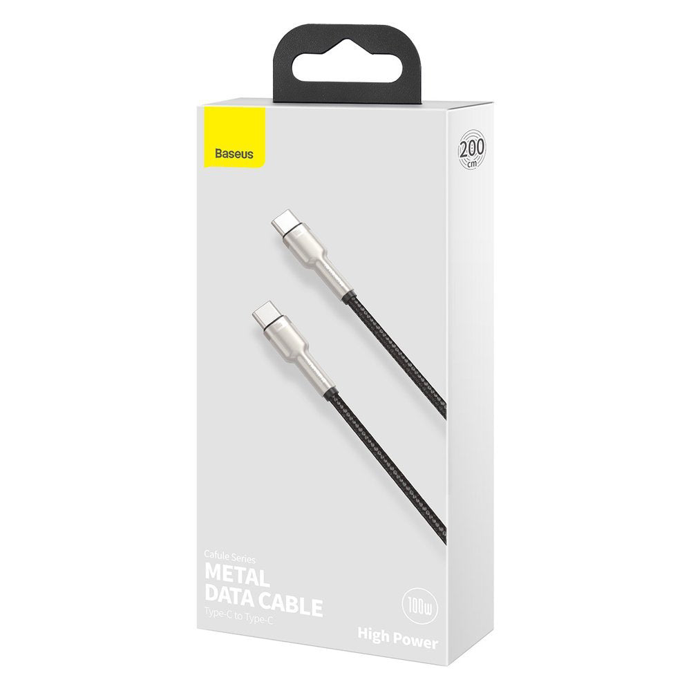 Cablu Baseus Cafule Series Metal (CATJK-D01), Type-C, 100W, 2m, Negru