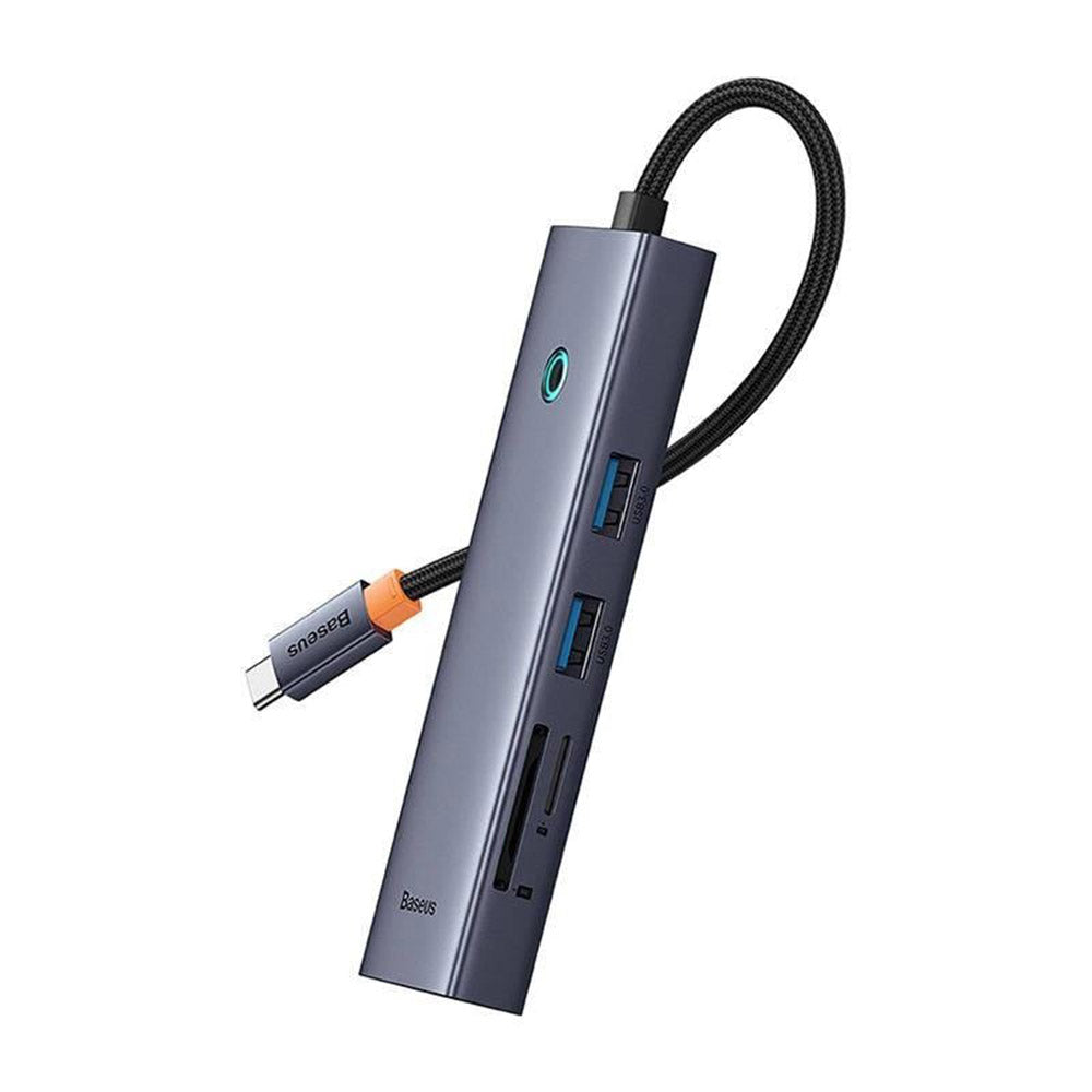 Hub Baseus UltraJoy (B00052805813-00), Type-C la HDMI / 2x USB / RJ45 / SD / TF, Gri