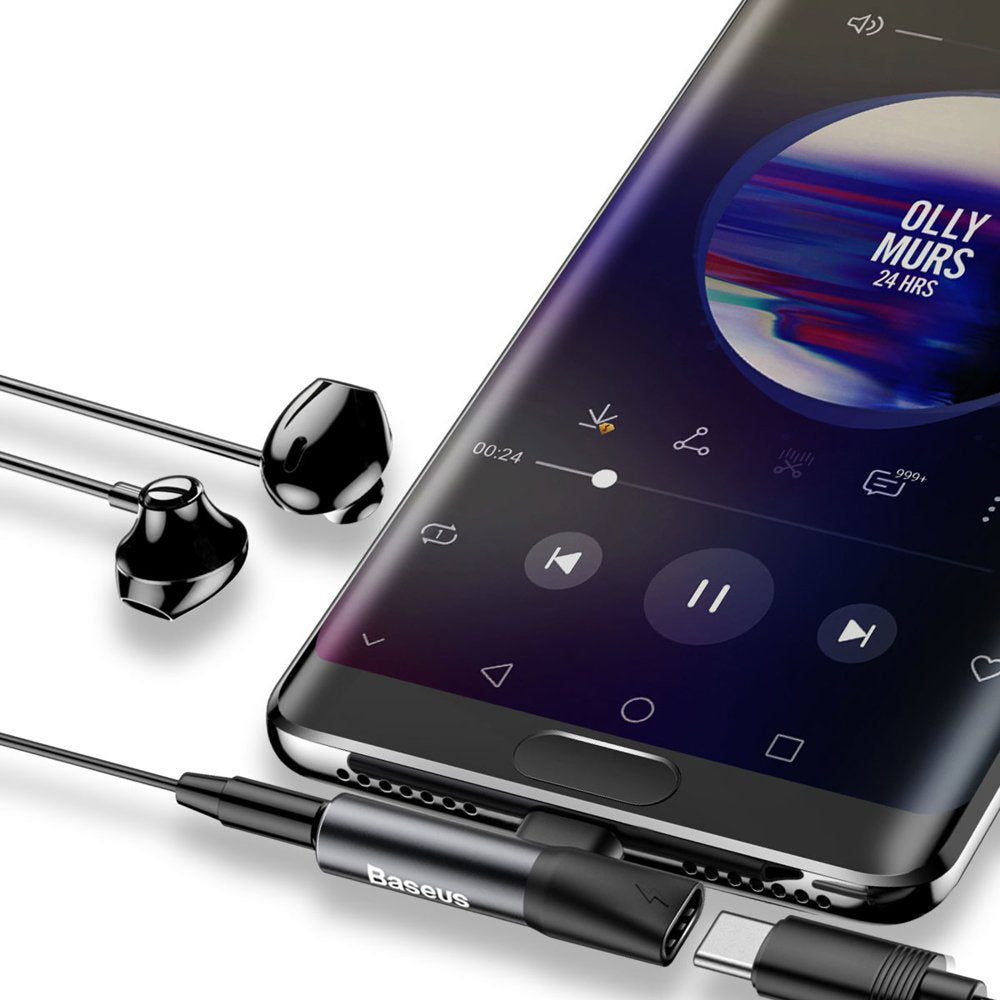 Adaptor Baseus Audio Adapter L41 (CATL41-01/A10229300117-Z1), Type-C to Type-C, Jack 3.5 mm, Negru