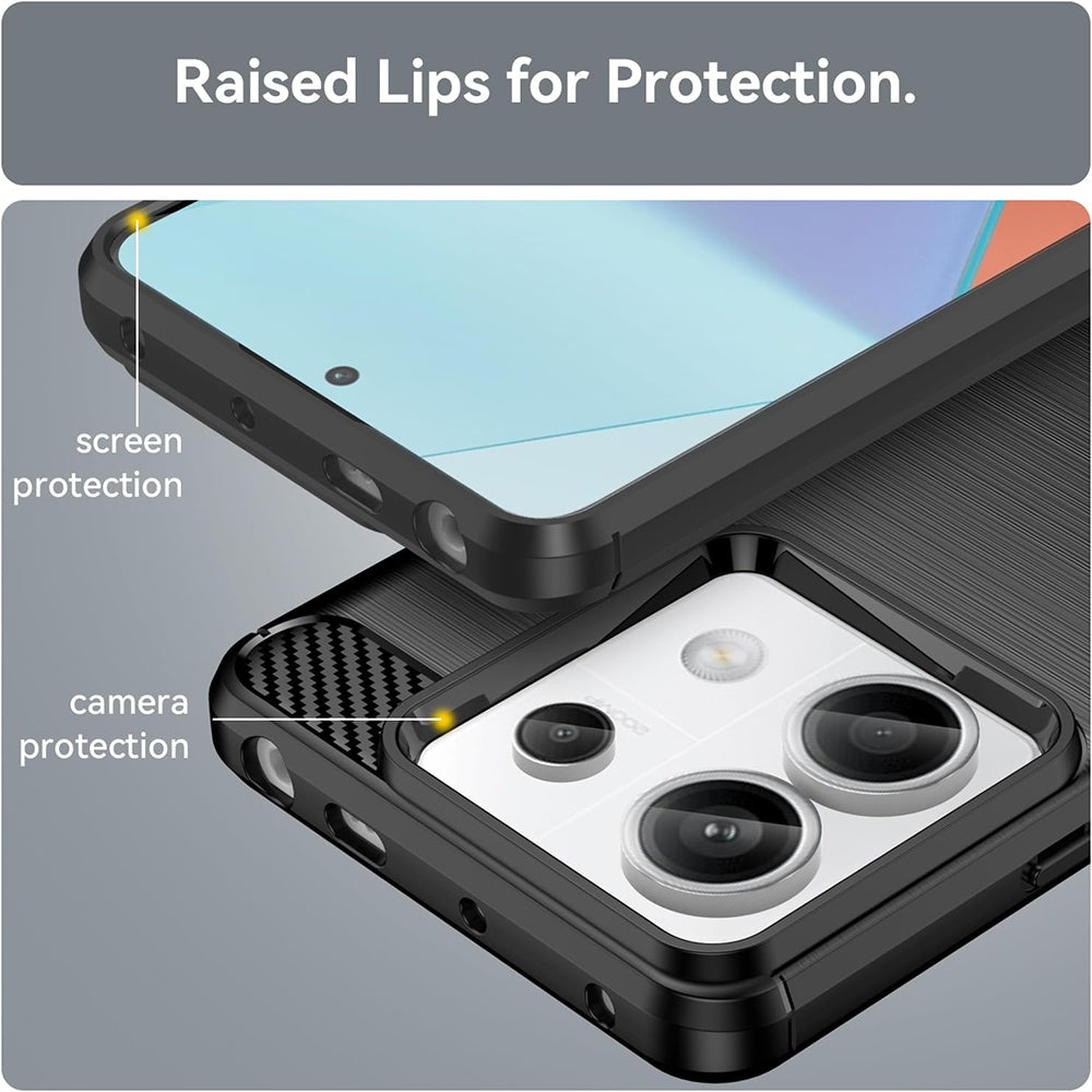 Husa de protectie Techsuit Carbon Silicone compatibil cu Xiaomi Redmi Note 13 Pro 5G / Xiaomi Poco X6, Negru