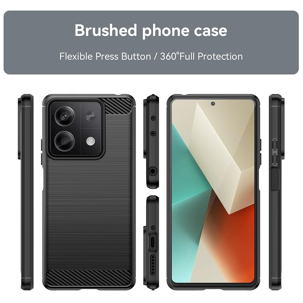 Husa de protectie Techsuit Carbon Silicone compatibil cu Xiaomi Redmi Note 13 5G, Negru