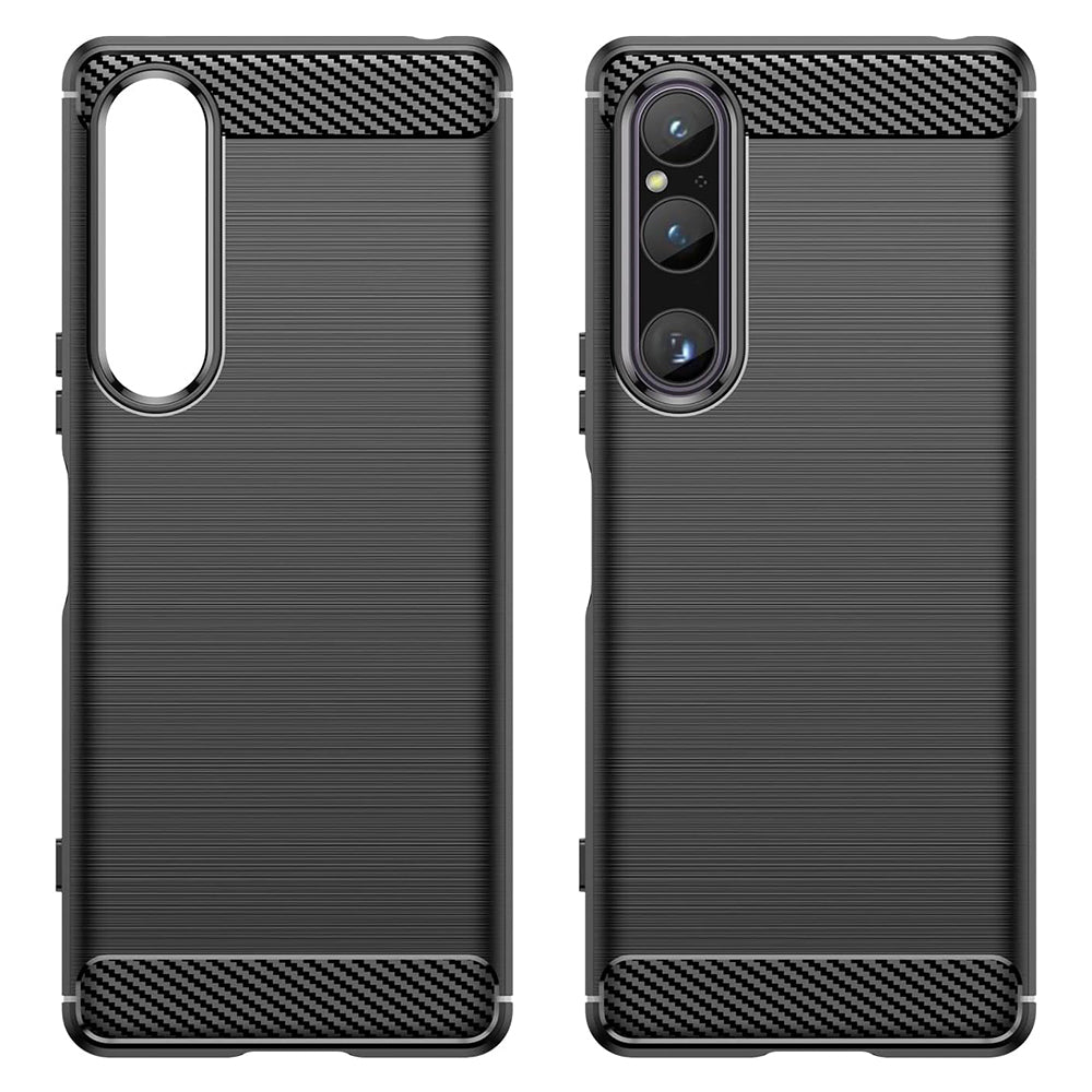Husa de protectie Techsuit Carbon Silicone compatibil cu Sony Xperia 1 V, Negru