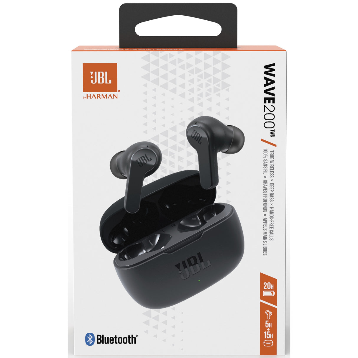 Casti JBL (Wave 200), Bluetooth 5.0, True Wireless, Microphone, Voice Assistant, Siri, Negru