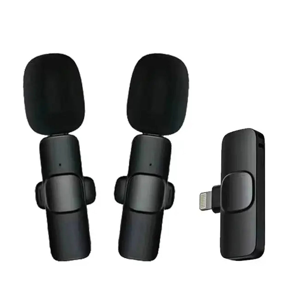Casti Techsuit (set de 2) Lavalier Wireless XtreamMic (LW1), with Receiver, Lightning Connector, for iPhone Plug & Play, Collar Clip, Negru