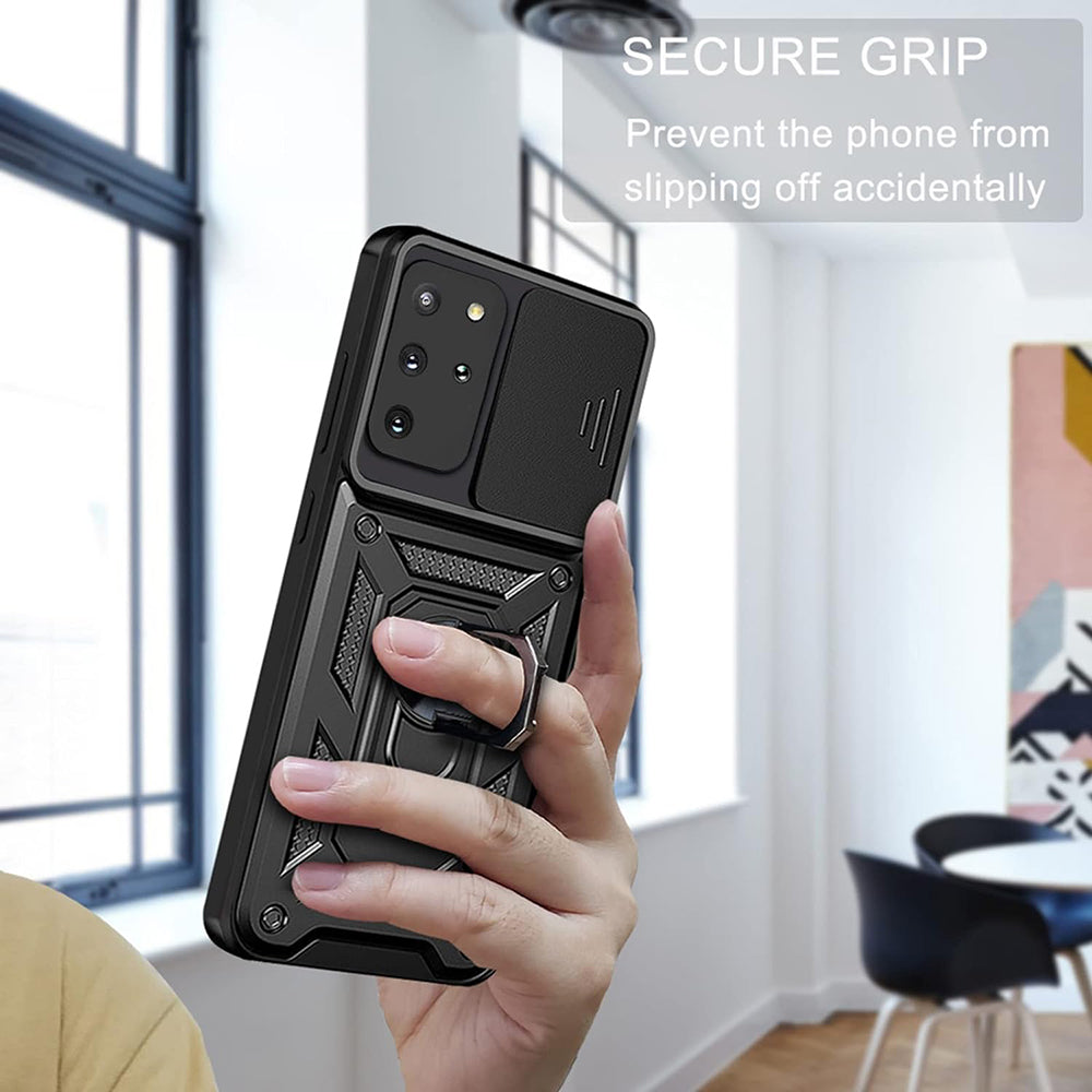 Fekete Techsuit CamShield Series tok Samsung Galaxy S20 Plus 4G / S20 Plus 5G készülékhez